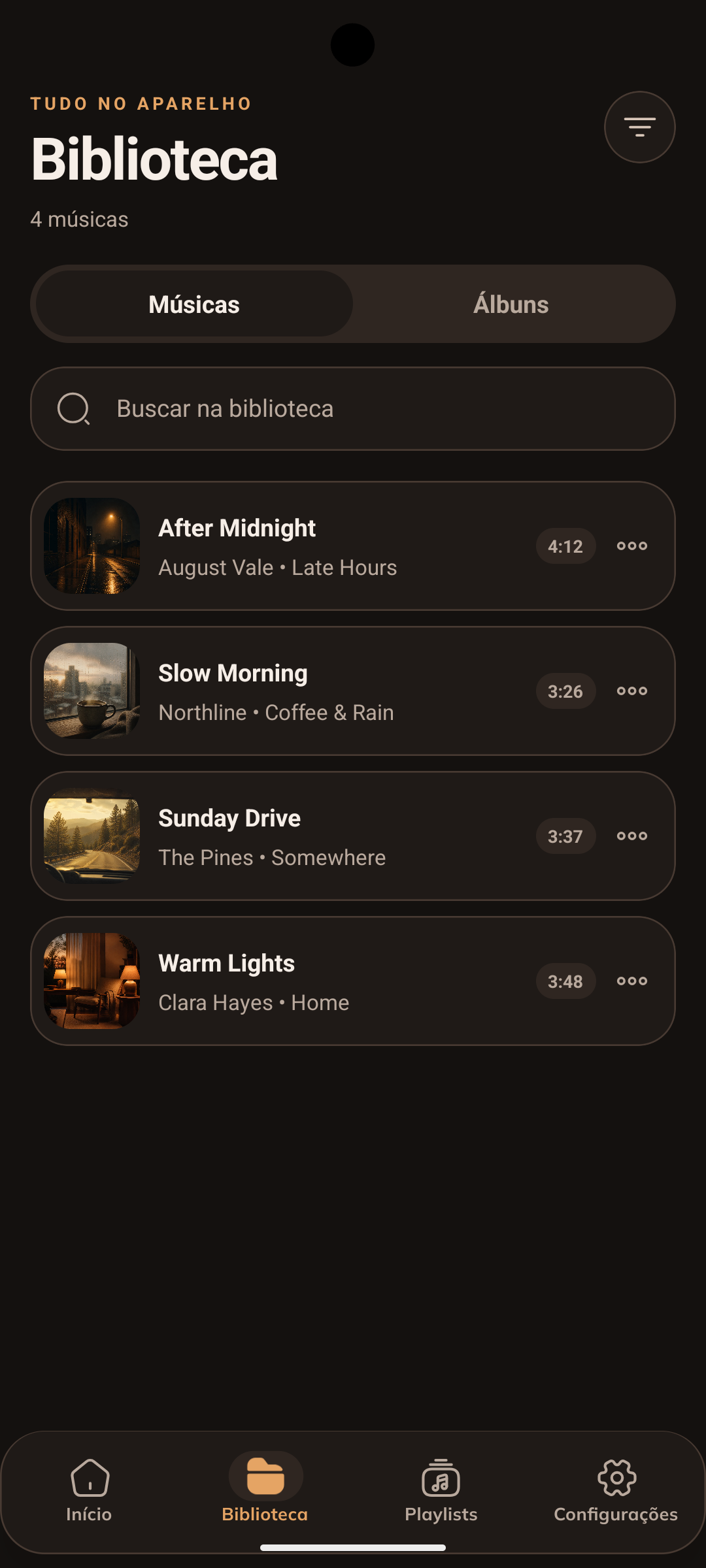 Biblioteca de músicas do SukePlayer