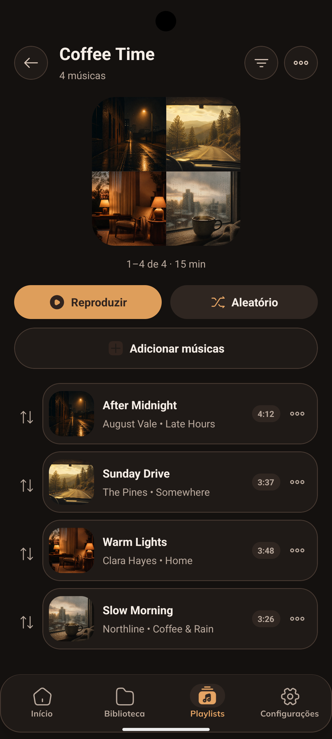 Detalhes de uma playlist no SukePlayer